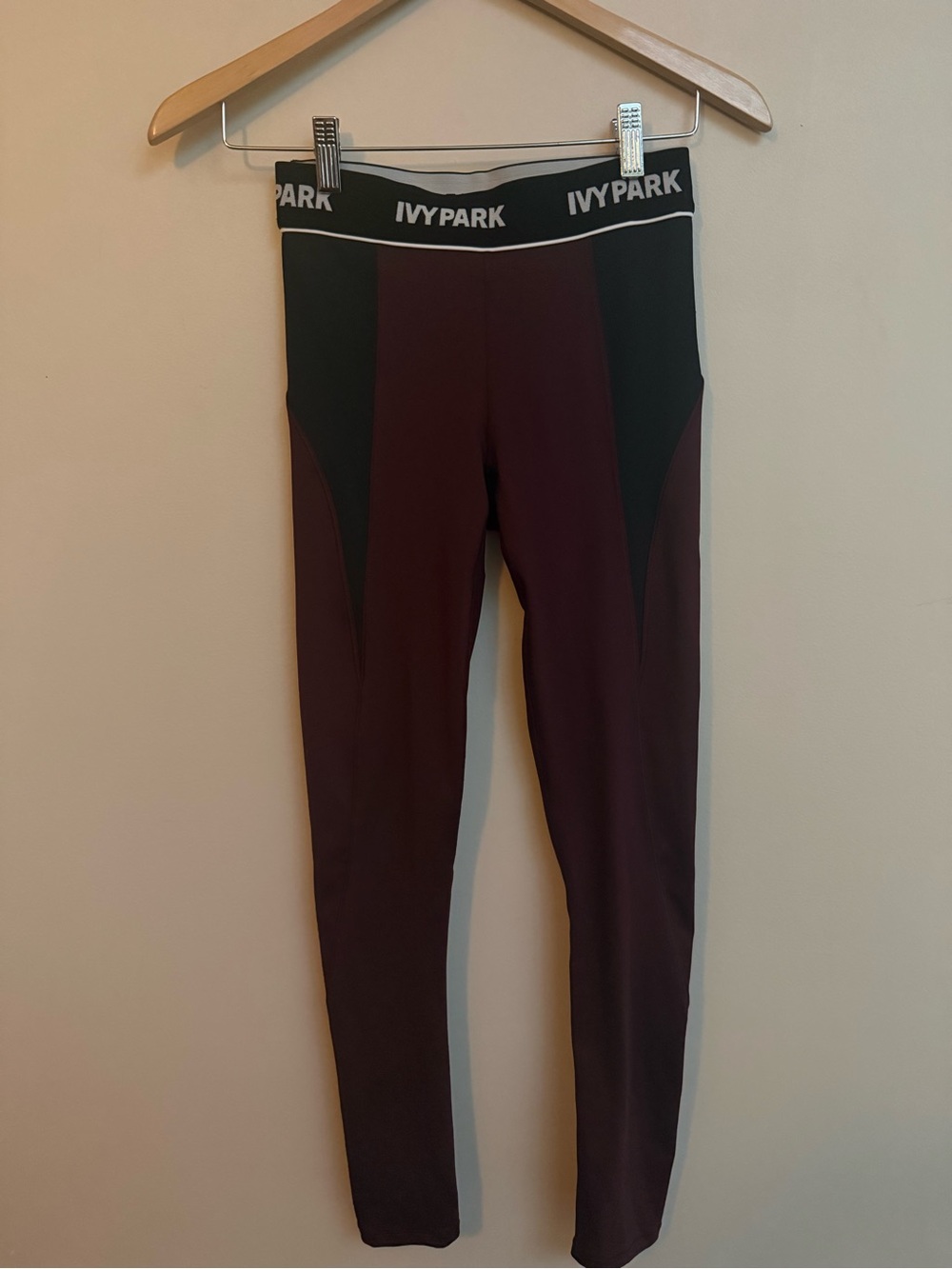 IVY PARK Burgundy and Black Performance Leggings